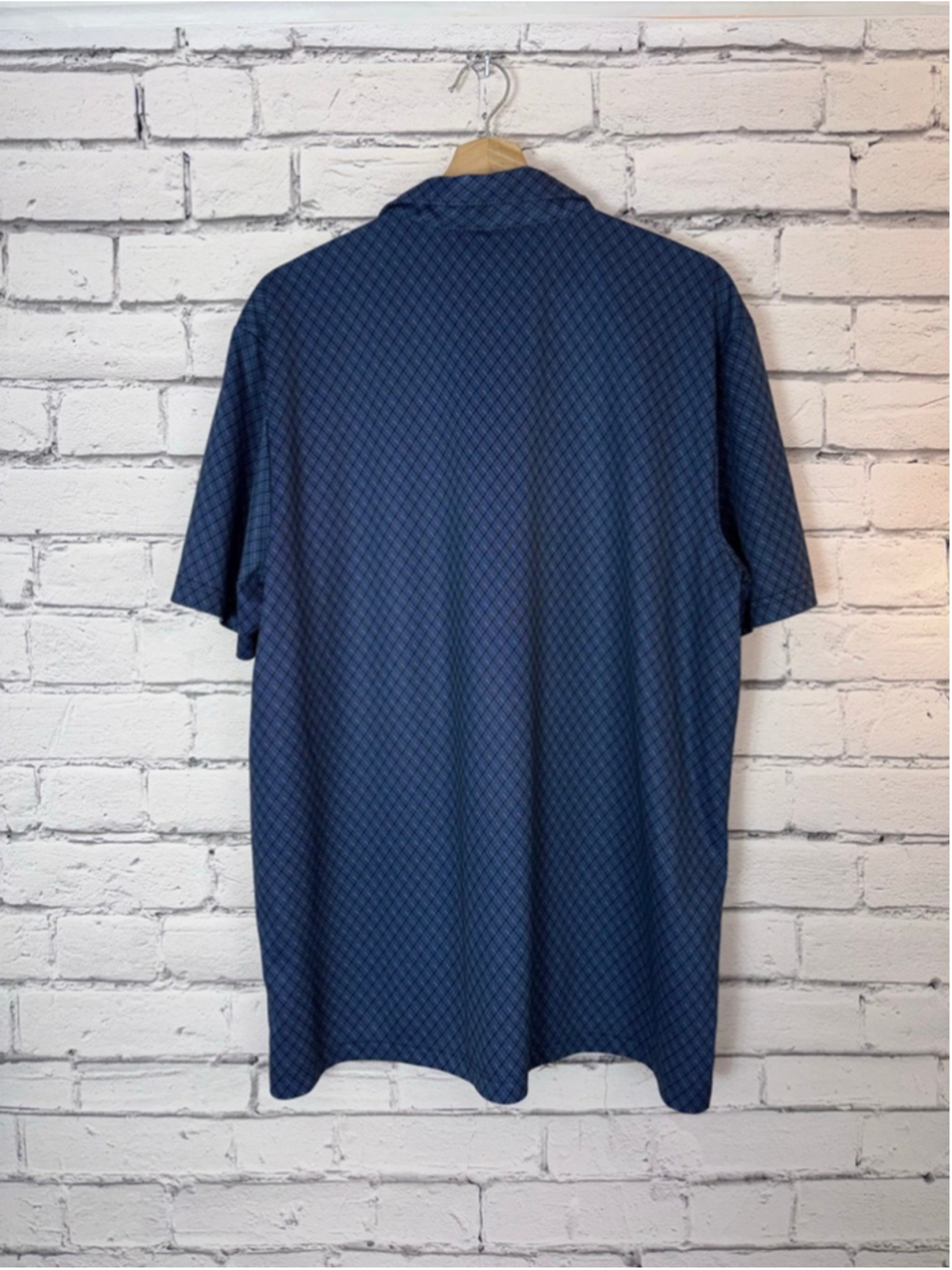 Men's Adidas Golf Polo Shirt Blue Geometric Patterned Polo Shirt size XL - Picture 5 of 7